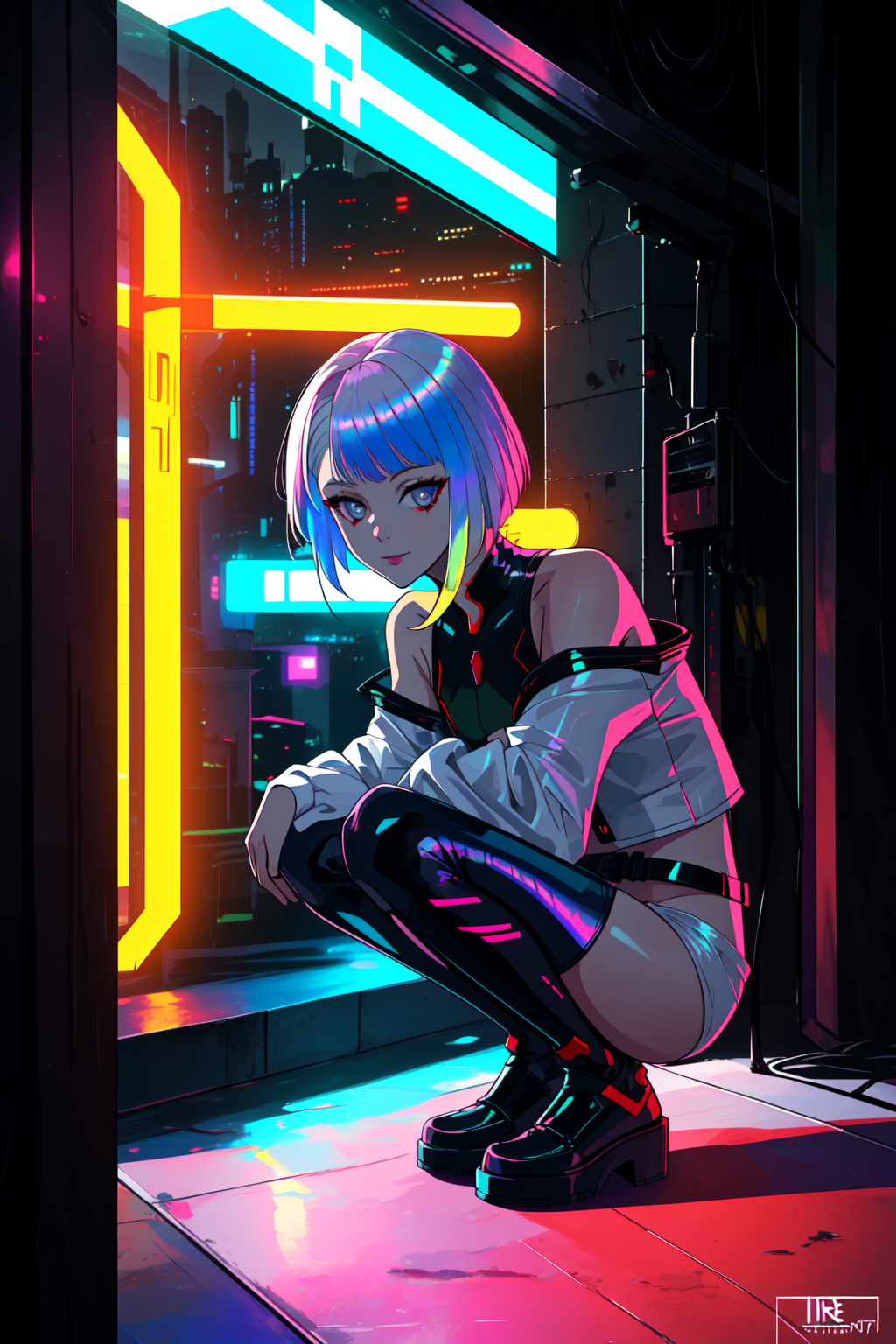 00439-4199953739-(AS-YoungerV2_1.2), Best quality, masterpiece, ultra high res, (photorealistic_1.4),  lucy _(cyberpunk_),  facing away, looking.png